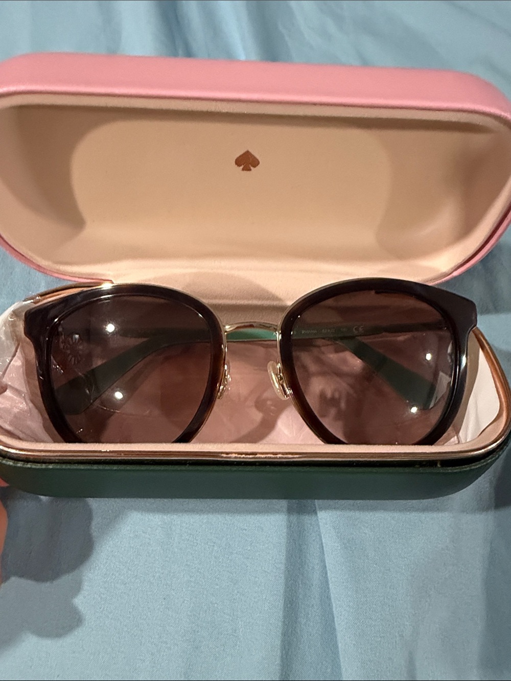 kate spade brown gradient rounded cat-eye sunglasses